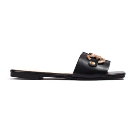 Elegante sorte sandaler med Shelovet spænde