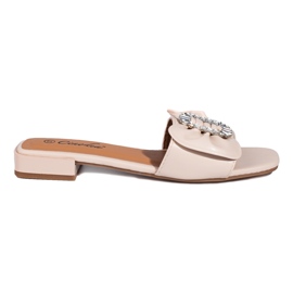 Kvinders beige sandaler med sløjfe fra Shelovet