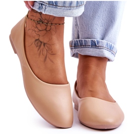 Klassiske Stacee beige ballerinaer i læder