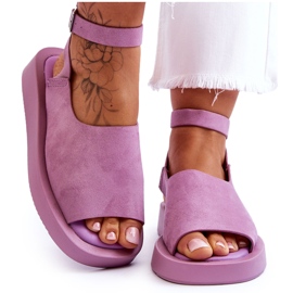 FG2 Komfortable sandaler til kvinder i lilla rubie violet