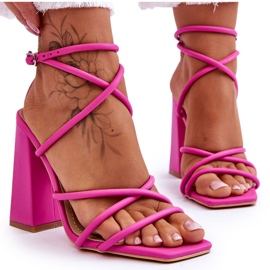 Moderigtige Pink Josette højhælede sandaler lyserød