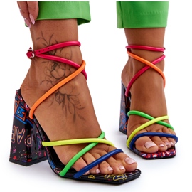Moderigtige højhælede sandaler Multicolor Josette flerfarvet