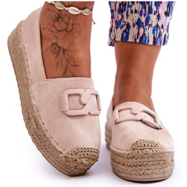 FI1 Klassiske Platform Espadrilles til kvinder Beige Maurine