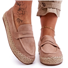 FI1 Dame ruskind Espadrilles Beige Keyla