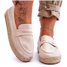FI1 Dame ruskind Espadrilles Light Beige Keyla