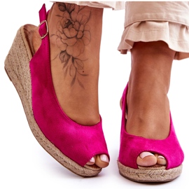 FB1 Fuchsia Elsie Suede Wedge Sandaler lyserød