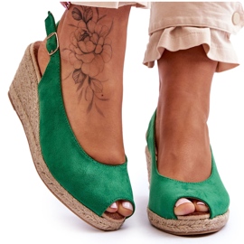 FB1 Grønne Elsie Suede Wedge Sandaler