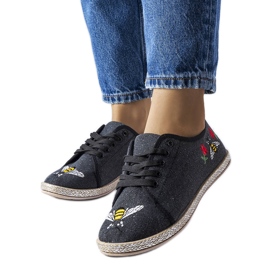 Sorte glitter espadriller fra Malia
