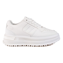 Dame sportssko Shelovet sneakers med tyk sål hvid
