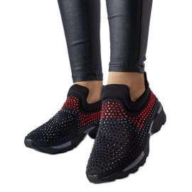 PA1 Sorte sneakers dekoreret med Berger rhinestones