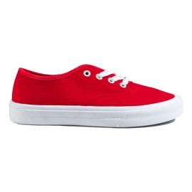 Klassiske sneakers med snøre til kvinder Shelovet rød