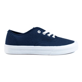 Klassiske sneakers med snøre til kvinder Shelovet marineblå