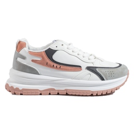 Dame sneakers på en tyk sål Shelovet hvid