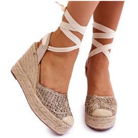 Snørebåndssandaler til kvinder Beige Josephine brun
