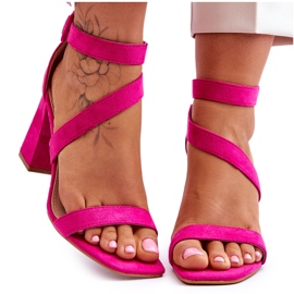 Dame ruskind højhælede sandaler Fuchsia lanes lyserød