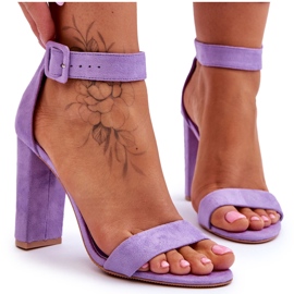 Suede sandaler med lilla Jacqueline hæle violet