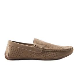 News Beige loafers til mænd med perforering fra Laberge