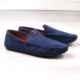 Moccasins slip-on sko til mænd i ruskind marineblå McKeylor 2260