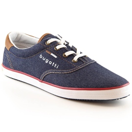 Komfortable denim sportssko til mænd Bugatti LL153143 blå