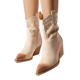 Klassiske beige Marchetere cowboystøvler