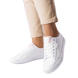 Hvide sneakers med perforering Big Star HH274073