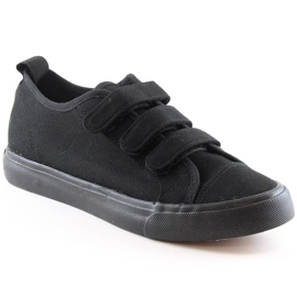 Velcro sneakers helt sorte Atletico 19759