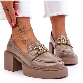 S.Barski Moderigtige pumps med massive hæle beige Imani