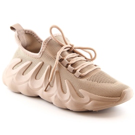 Sportssko i mesh til kvinder beige Vinceza 13575