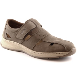 Rieker 14369-25 sommer læder herre lysebrune sko beige