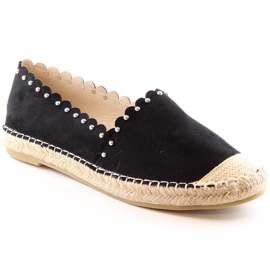 Slip-on espadriller til kvinder sorte Vinceza 34595