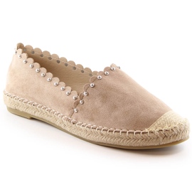 Slip-on espadriller til kvinder beige Vinceza 34595