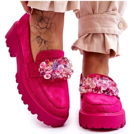 FB2 Dameudsmykkede platform loafers Fuchsia Brenda lyserød