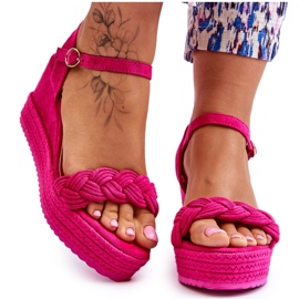 FB2 Klassiske Fuchsia Denisse Suede Wedge Sandaler lyserød