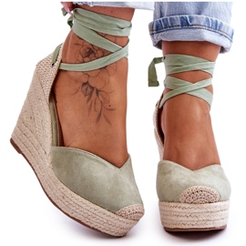 Damesandaler Bethany Green med snørebånd grøn