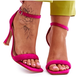 Ruskind Fuchsia Rousses højhælede sandaler til kvinder lyserød