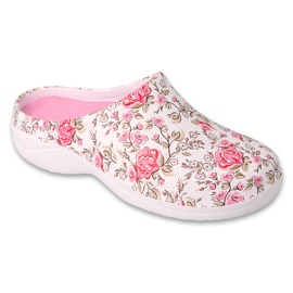 Dr.orto Befado Kvinders skumsko 154d104 White-lyserøde blomster hvid