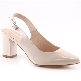 Damesandaler i beige lak Sergio Leone SK162