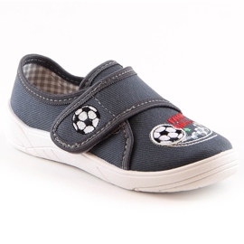 Nazo N019BFW velcro skoledrenge sneakers hjemmesko grå