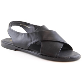 Flade slip-on sandaler til kvinder sorte Potocki YQ21024 brun