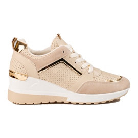 Beige Shelovet wedge sneakers til kvinder