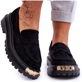 Klassiske ruskindsloafers med sort Monaro-udsmykning