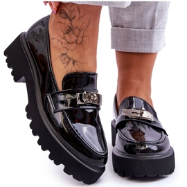 FJ1 Lakerede Moccasiner Med Sort Glory Platform Dekoration