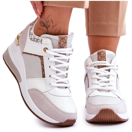 Wedge sneakers til kvinder, hvid Chevre