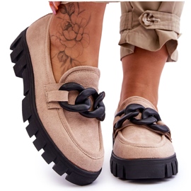 Vinceza Dame Ruskind Platform Loafers Beige Bennett sort