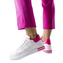 Hvide sneakers med pink accent fra Davisson