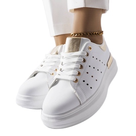 BM Hvide sneakers med farvet Chalut-perforering