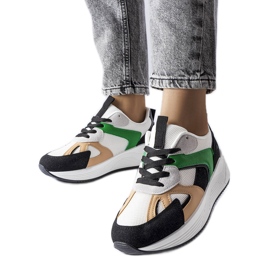 Sorte sneakers lavet af blandede materialer fra Riel hvid