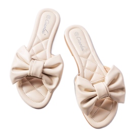 Beige elegante sandaler med sløjfe fra Garnier