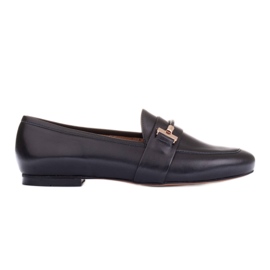 Marco Shoes Loafers med guldudsmykning sort