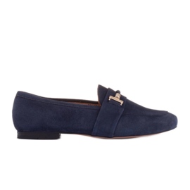 Marco Shoes Loafers med guldudsmykning blå